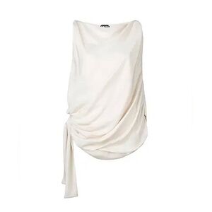 Tom Ford Draped White Sleeveless Top Size 4